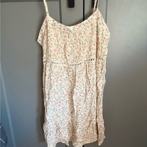 Pink Rose Floral Lace Dress